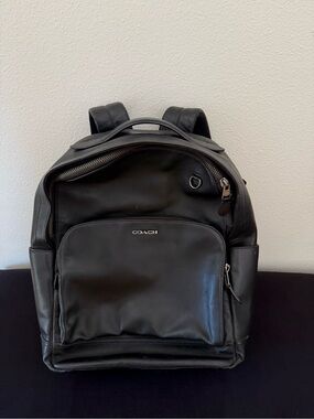 COACH Graham Leather Backpack Black 2934 Casual Travel Work Bag